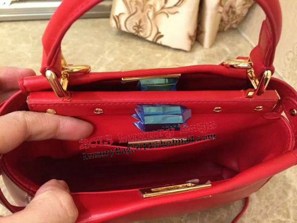 Fendi mini Peekaboo Bag Original Leather 55211 Red Fendi mini Peekaboo Bag Original Leather 55211 Red