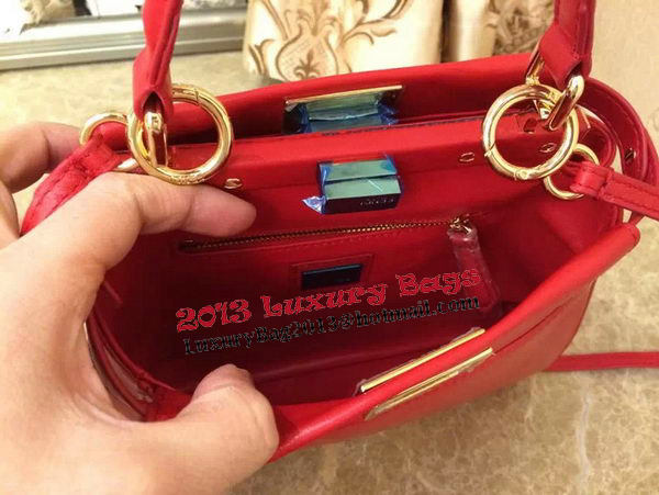 Fendi mini Peekaboo Bag Original Leather 55211 Red Fendi mini Peekaboo Bag Original Leather 55211 Red
