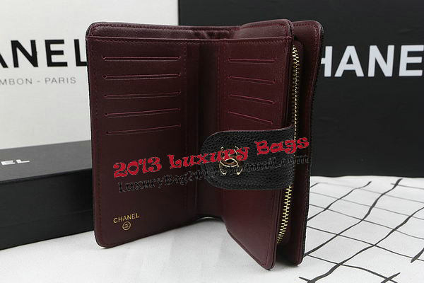Chanel Matelasse Bi-Fold Wallet Black Original Cannage Pattern A48667 Gold Chanel Matelasse Bi-Fold Wallet Black Original Cannage Pattern A48667 Gold
