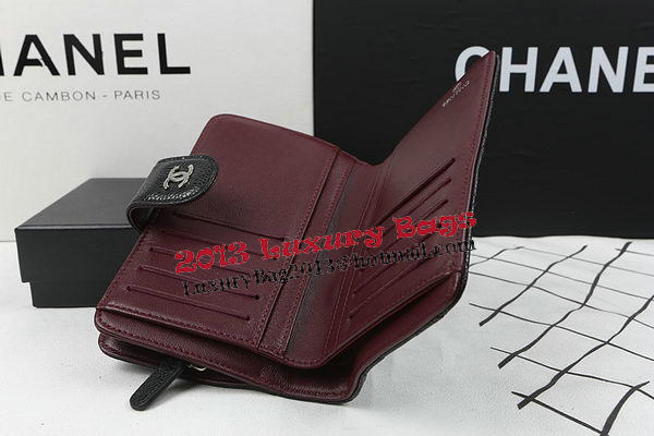 Chanel Matelasse Bi-Fold Wallet Black Original Cannage Pattern A48667 Silver Chanel Matelasse Bi-Fold Wallet Black Original Cannage Pattern A48667 Silver