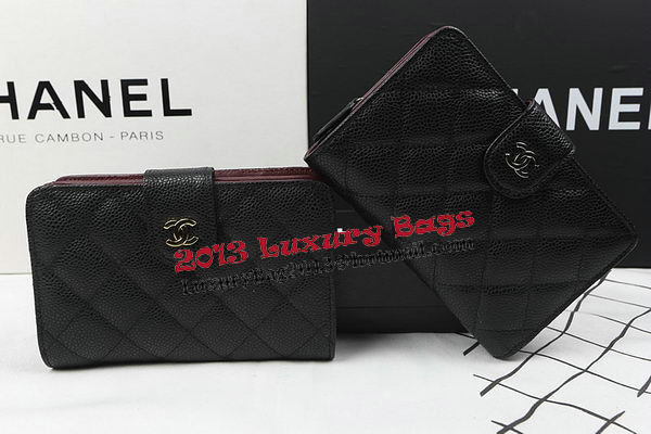 Chanel Matelasse Bi-Fold Wallet Black Original Cannage Pattern A48667 Silver Chanel Matelasse Bi-Fold Wallet Black Original Cannage Pattern A48667 Silver