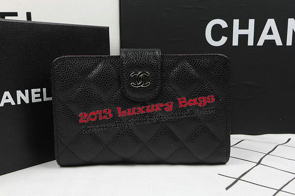 Chanel Matelasse Bi-Fold Wallet Black Original Cannage Pattern A48667 Silver Chanel Matelasse Bi-Fold Wallet Black Original Cannage Pattern A48667 Silver