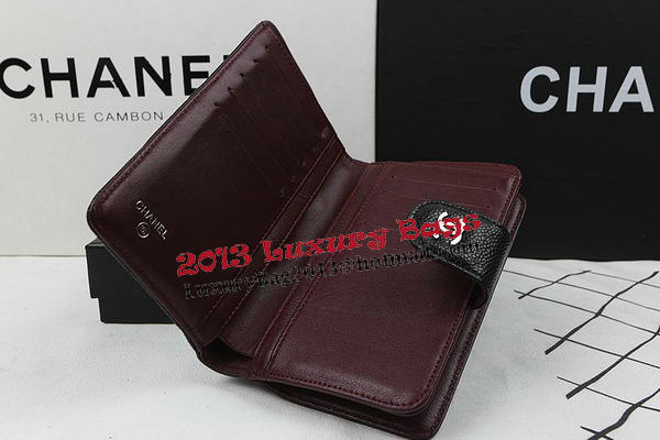 Chanel Matelasse Bi-Fold Wallet Black Original Cannage Pattern A48667 Silver Chanel Matelasse Bi-Fold Wallet Black Original Cannage Pattern A48667 Silver
