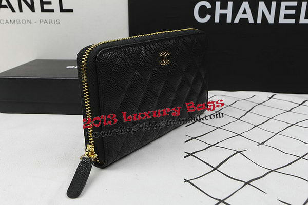 Chanel Matelasse Zip Around Wallet Black Cannage Pattern A50097 Gold Chanel Matelasse Zip Around Wallet Black Cannage Pattern A50097 Gold