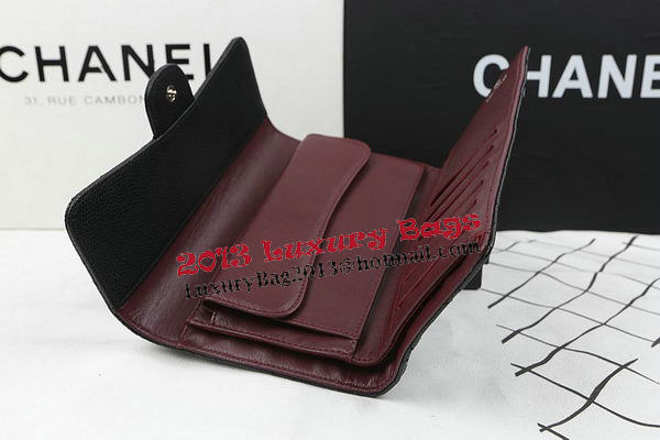 Chanel Tri-Fold Wallet Black Original Cannage Pattern A31506 Silver Chanel Tri-Fold Wallet Black Original Cannage Pattern A31506 Silver