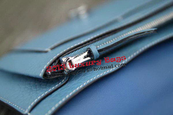 Hermes Compact Passport Holder Original Leather Wallet Blue Hermes Compact Passport Holder Original Leather Wallet Blue