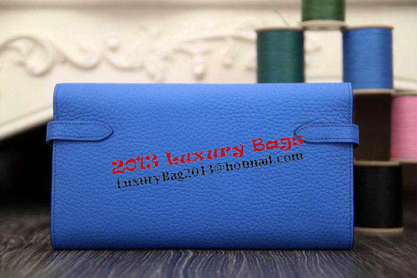 Hermes Kelly Wallet Togo Leather Bi-Fold Purse HA708W Blue Hermes Kelly Wallet Togo Leather Bi-Fold Purse HA708W Blue