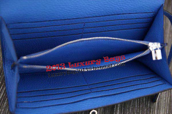 Hermes Kelly Wallet Togo Leather Bi-Fold Purse HA708W Blue Hermes Kelly Wallet Togo Leather Bi-Fold Purse HA708W Blue