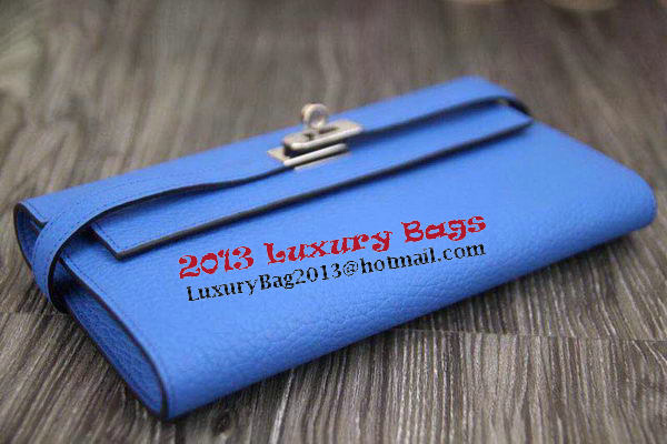 Hermes Kelly Wallet Togo Leather Bi-Fold Purse HA708W Blue Hermes Kelly Wallet Togo Leather Bi-Fold Purse HA708W Blue
