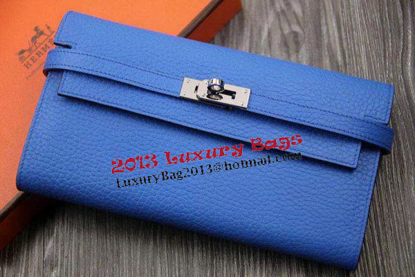 Hermes Kelly Wallet Togo Leather Bi-Fold Purse HA708W Blue Hermes Kelly Wallet Togo Leather Bi-Fold Purse HA708W Blue