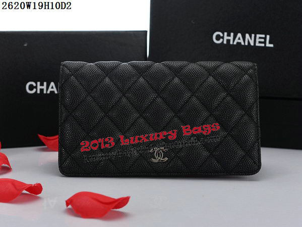 Chanel Matelasse Bi-Fold Wallet Cannage Pattern A2620 Black Chanel Matelasse Bi-Fold Wallet Cannage Pattern A2620 Black