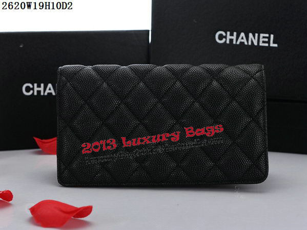 Chanel Matelasse Bi-Fold Wallet Cannage Pattern A2620 Black Chanel Matelasse Bi-Fold Wallet Cannage Pattern A2620 Black