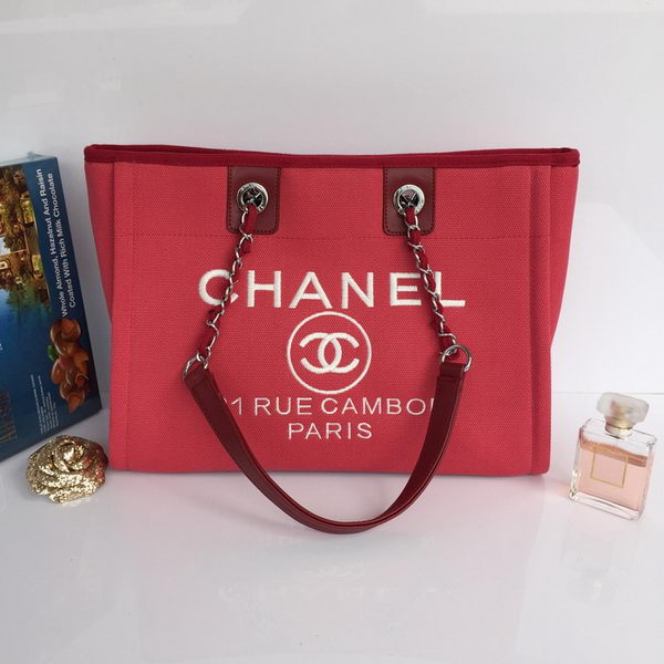 Chanel Medium Canvas Tote Shopping Bag A68045 Rose