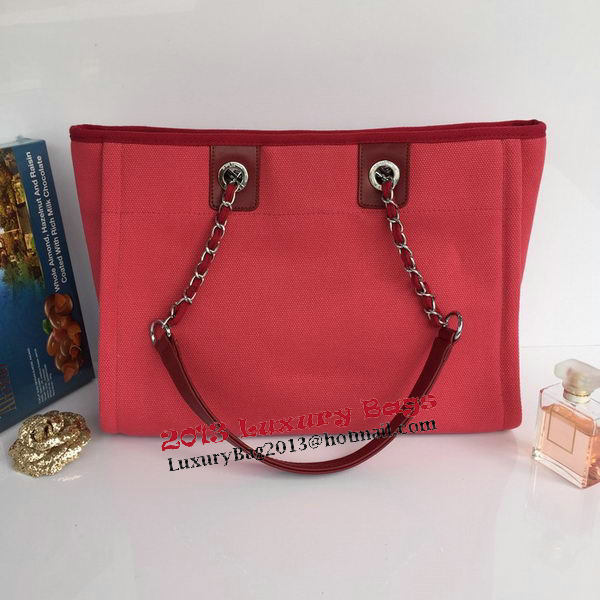 Chanel Medium Canvas Tote Shopping Bag A68045 Rose Chanel Medium Canvas Tote Shopping Bag A68045 Rose