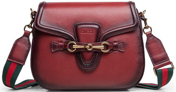 Gucci Lady Web Calfskin Leather Shoulder Bags 383848 Burgundy
