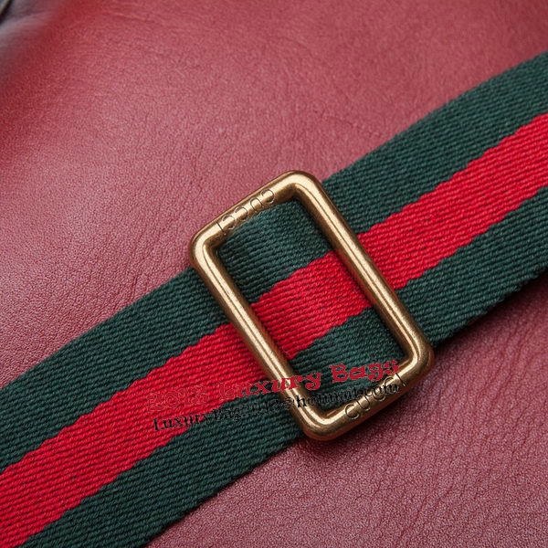 Gucci Lady Web Calfskin Leather Shoulder Bags 383848 Burgundy Gucci Lady Web Calfskin Leather Shoulder Bags 383848 Burgundy