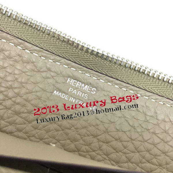 Hermes Evelyn Long Zip Wallet Litchi A808 Grey Hermes Evelyn Long Zip Wallet Litchi A808 Grey