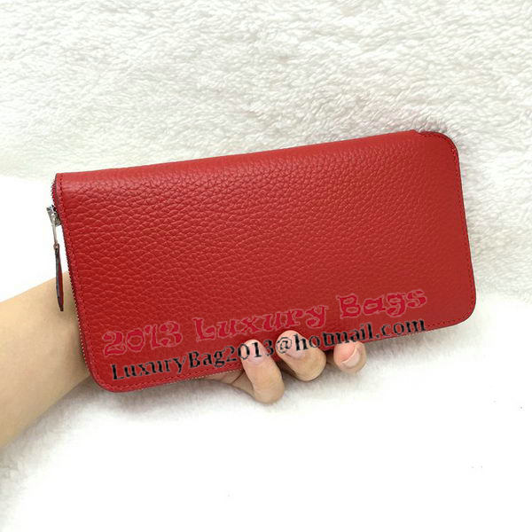 Hermes Evelyn Long Zip Wallet Litchi A808 Red Hermes Evelyn Long Zip Wallet Litchi A808 Red