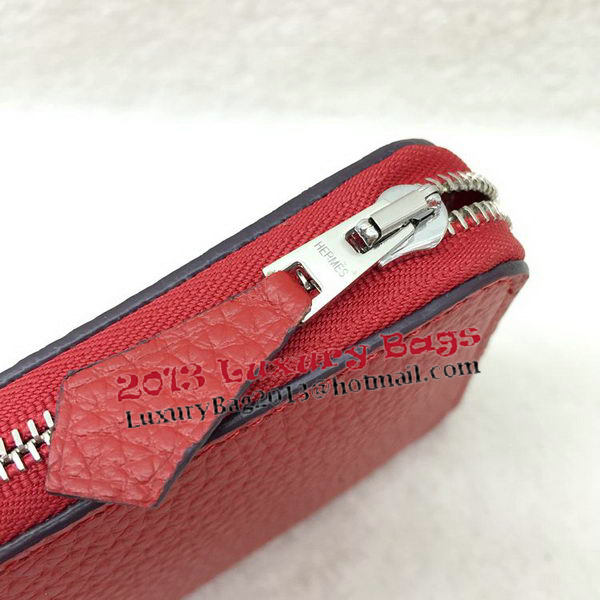 Hermes Evelyn Long Zip Wallet Litchi A808 Red Hermes Evelyn Long Zip Wallet Litchi A808 Red
