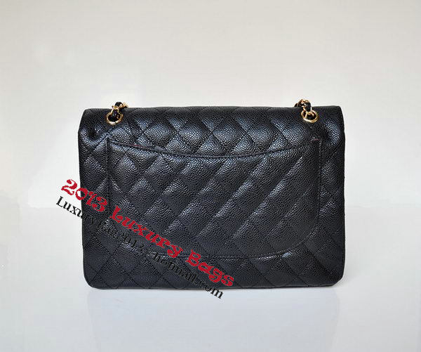 Chanel Jumbo Quilted Classic Flap Bag Black Cannage Patterns A58600 Gold Chanel Jumbo Quilted Classic Flap Bag Black Cannage Patterns A58600 Gold