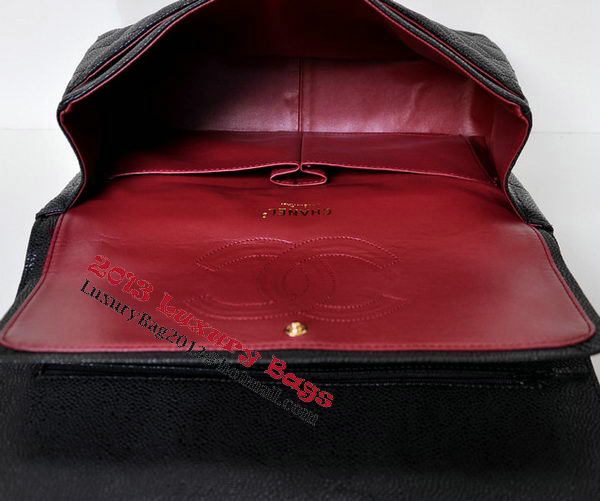 Chanel Jumbo Quilted Classic Flap Bag Black Cannage Patterns A58600 Gold Chanel Jumbo Quilted Classic Flap Bag Black Cannage Patterns A58600 Gold