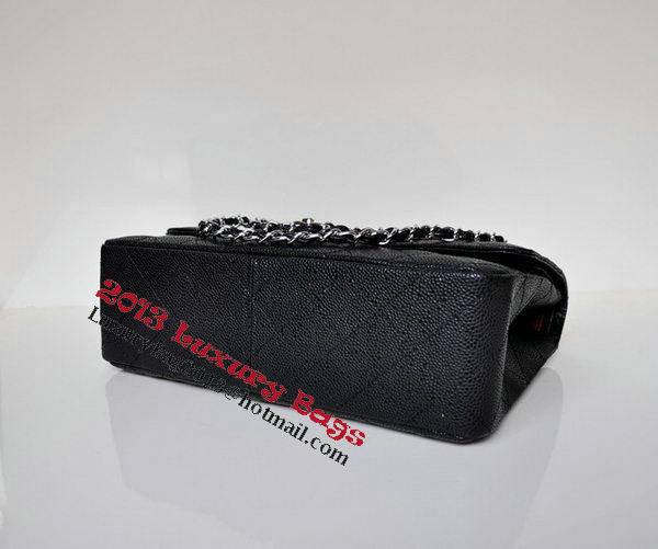 Chanel Jumbo Quilted Classic Flap Bag Black Cannage Patterns A58600 Silver Chanel Jumbo Quilted Classic Flap Bag Black Cannage Patterns A58600 Silver