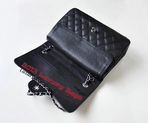 Chanel Jumbo Quilted Classic Flap Bag Black Cannage Patterns A58600 Silver Chanel Jumbo Quilted Classic Flap Bag Black Cannage Patterns A58600 Silver