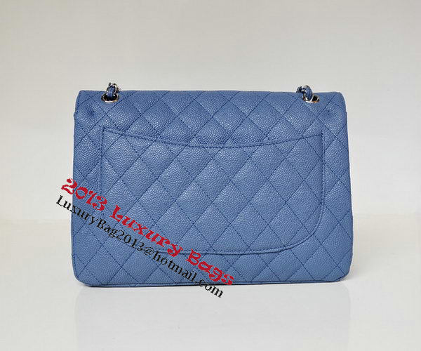 Chanel Jumbo Quilted Classic Flap Bag Blue Cannage Patterns A58600 Silver Chanel Jumbo Quilted Classic Flap Bag Blue Cannage Patterns A58600 Silver