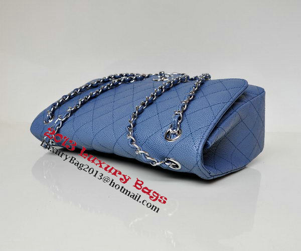 Chanel Jumbo Quilted Classic Flap Bag Blue Cannage Patterns A58600 Silver Chanel Jumbo Quilted Classic Flap Bag Blue Cannage Patterns A58600 Silver