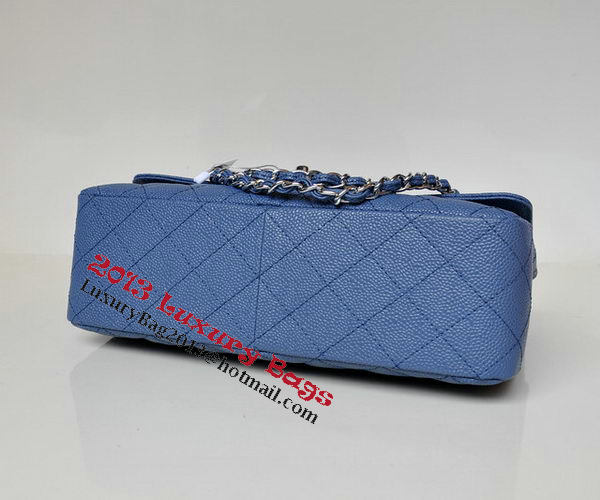 Chanel Jumbo Quilted Classic Flap Bag Blue Cannage Patterns A58600 Silver Chanel Jumbo Quilted Classic Flap Bag Blue Cannage Patterns A58600 Silver
