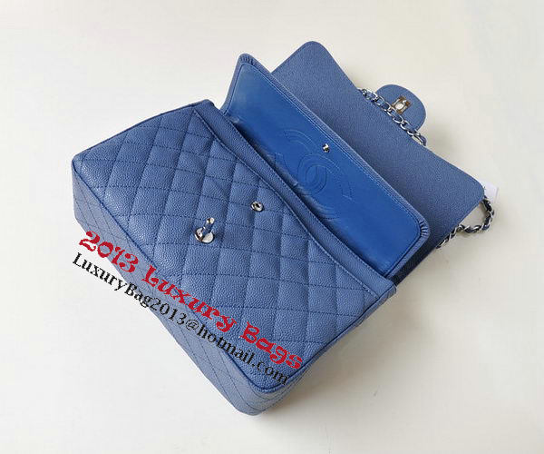 Chanel Jumbo Quilted Classic Flap Bag Blue Cannage Patterns A58600 Silver Chanel Jumbo Quilted Classic Flap Bag Blue Cannage Patterns A58600 Silver
