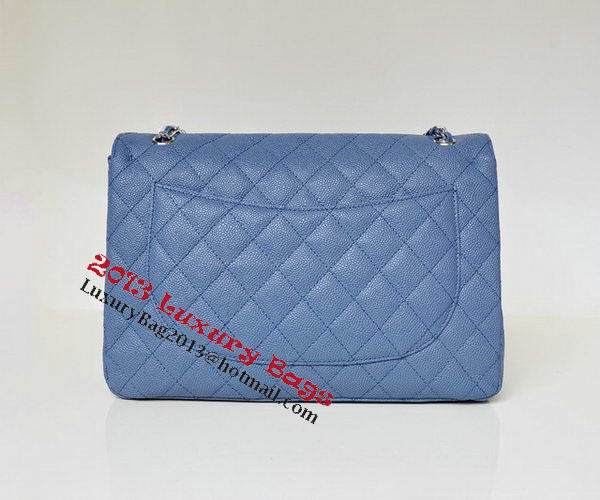 Chanel Maxi Quilted Classic Flap Bag Blue Cannage Patterns A58601 Silver Chanel Maxi Quilted Classic Flap Bag Blue Cannage Patterns A58601 Silver