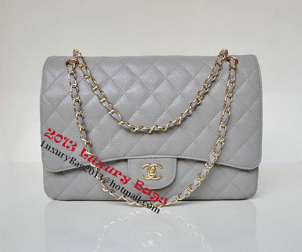 Chanel Maxi Quilted Classic Flap Bag Grey Cannage Patterns A58601 Gold Chanel Maxi Quilted Classic Flap Bag Grey Cannage Patterns A58601 Gold