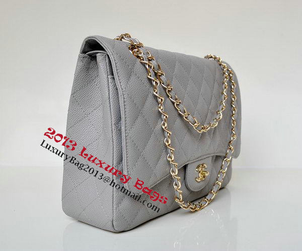 Chanel Maxi Quilted Classic Flap Bag Grey Cannage Patterns A58601 Gold Chanel Maxi Quilted Classic Flap Bag Grey Cannage Patterns A58601 Gold