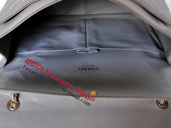 Chanel Maxi Quilted Classic Flap Bag Grey Cannage Patterns A58601 Gold Chanel Maxi Quilted Classic Flap Bag Grey Cannage Patterns A58601 Gold
