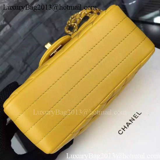 Chanel Classic mini Flap Bag Chevron Sheepskin Leather A68748 Yellow Chanel Classic mini Flap Bag Chevron Sheepskin Leather A68748 Yellow