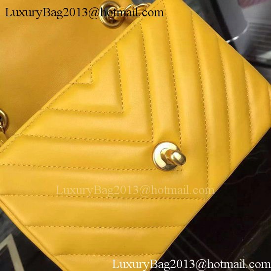 Chanel Classic mini Flap Bag Chevron Sheepskin Leather A68748 Yellow Chanel Classic mini Flap Bag Chevron Sheepskin Leather A68748 Yellow