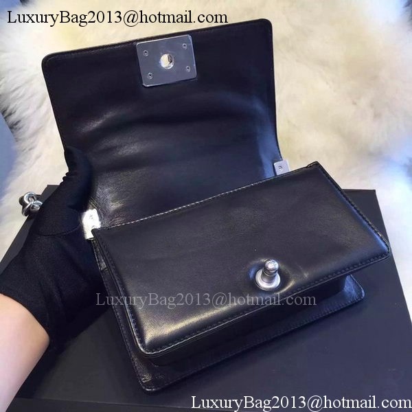 Chanel Boy Flap Shoulder Bag Black Python Leather A66094 Silver Chanel Boy Flap Shoulder Bag Black Python Leather A66094 Silver