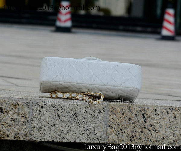 Chanel 2.55 Series Flap Bag White Cannage Pattern A1112 Gold Chanel 2.55 Series Flap Bag White Cannage Pattern A1112 Gold