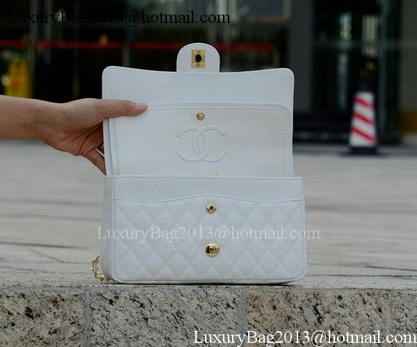 Chanel 2.55 Series Flap Bag White Cannage Pattern A1112 Gold Chanel 2.55 Series Flap Bag White Cannage Pattern A1112 Gold