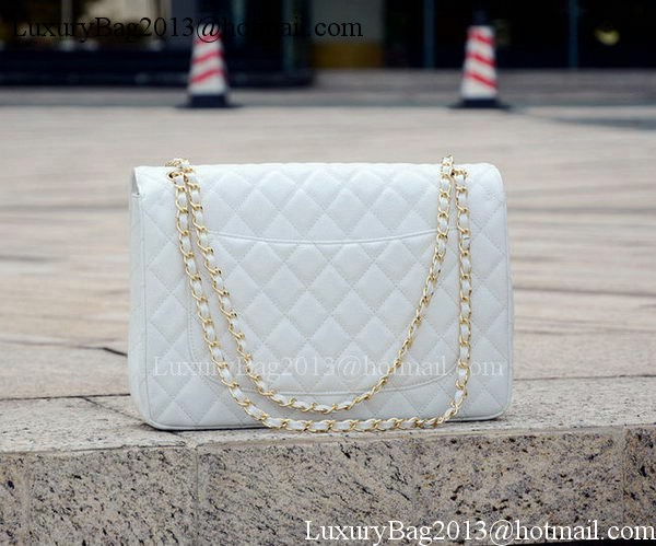 Chanel Maxi Quilted Classic Flap Bag White Cannage Pattern A58601 Gold Chanel Maxi Quilted Classic Flap Bag White Cannage Pattern A58601 Gold