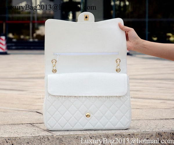 Chanel Maxi Quilted Classic Flap Bag White Cannage Pattern A58601 Gold Chanel Maxi Quilted Classic Flap Bag White Cannage Pattern A58601 Gold