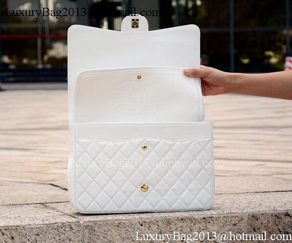 Chanel Maxi Quilted Classic Flap Bag White Cannage Pattern A58601 Gold Chanel Maxi Quilted Classic Flap Bag White Cannage Pattern A58601 Gold