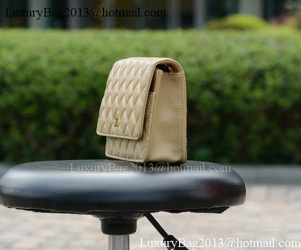 Chanel mini Flap Bags Apricot Sheepskin Leather A33814 Gold Chanel mini Flap Bags Apricot Sheepskin Leather A33814 Gold