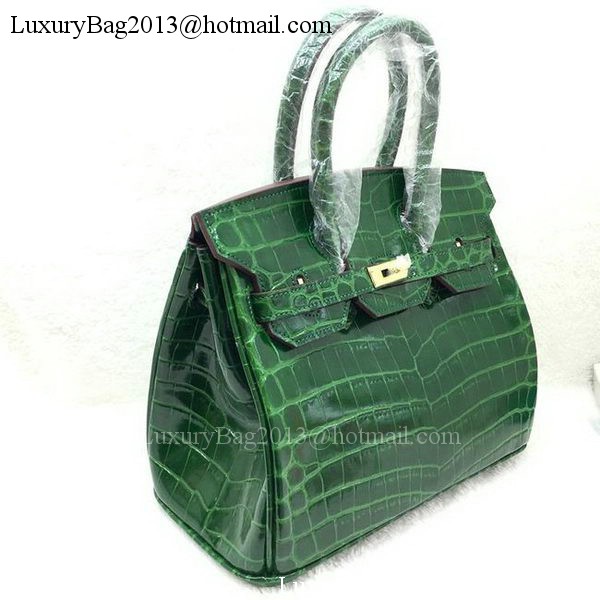 Hermes Birkin 25CM Tote Bag Croco Leather H25TCO Green Hermes Birkin 25CM Tote Bag Croco Leather H25TCO Green