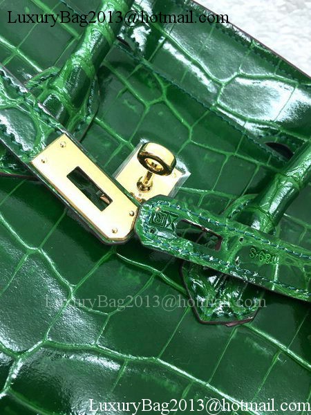 Hermes Birkin 25CM Tote Bag Croco Leather H25TCO Green Hermes Birkin 25CM Tote Bag Croco Leather H25TCO Green