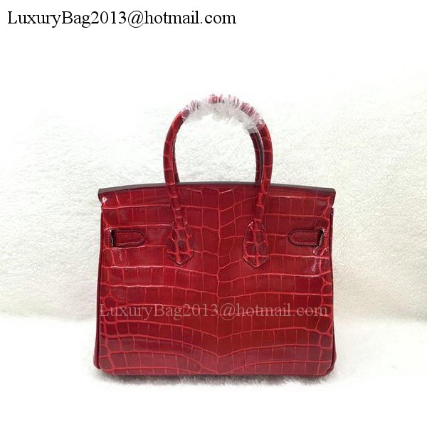 Hermes Birkin 25CM Tote Bag Croco Leather H25TCO Red Hermes Birkin 25CM Tote Bag Croco Leather H25TCO Red