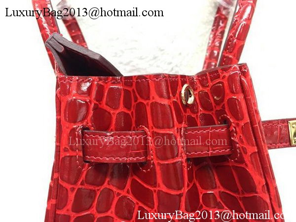 Hermes Birkin 25CM Tote Bag Croco Leather H25TCO Red Hermes Birkin 25CM Tote Bag Croco Leather H25TCO Red