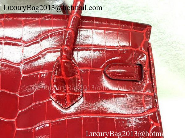 Hermes Birkin 25CM Tote Bag Croco Leather H25TCO Red Hermes Birkin 25CM Tote Bag Croco Leather H25TCO Red