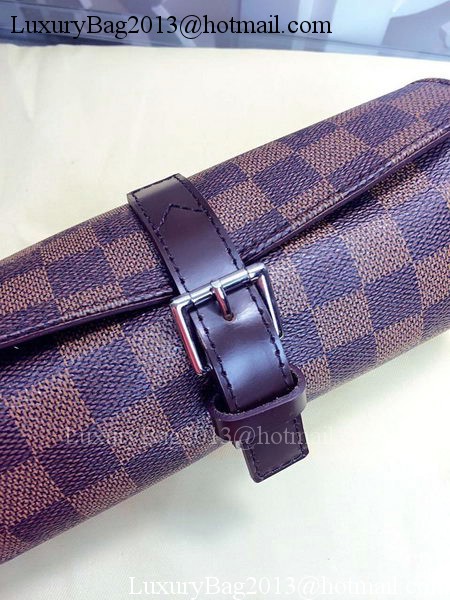 Louis Vuitton Damier Ebene Canvas 3 WATCH CASE N41137 Louis Vuitton Damier Ebene Canvas 3 WATCH CASE N41137